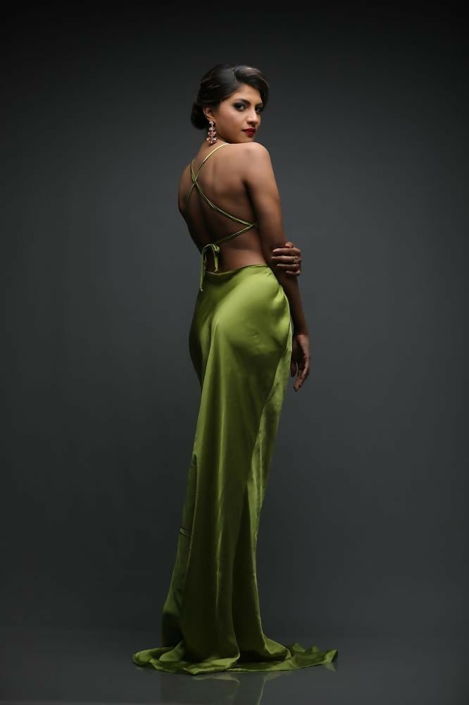 Liya Satin Eveningwear Dress - Runway Collections