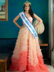 Leia Ruffle Tri Colour Dress - Runway Collections