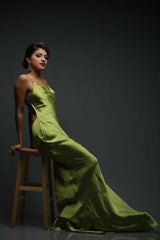 Liya Satin Eveningwear Dress - Runway Collections